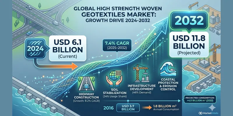 High Strength Woven Geotextiles Market to Surpass USD 11.8 Billion by 2032, Expanding  at 7.4% CAGR 